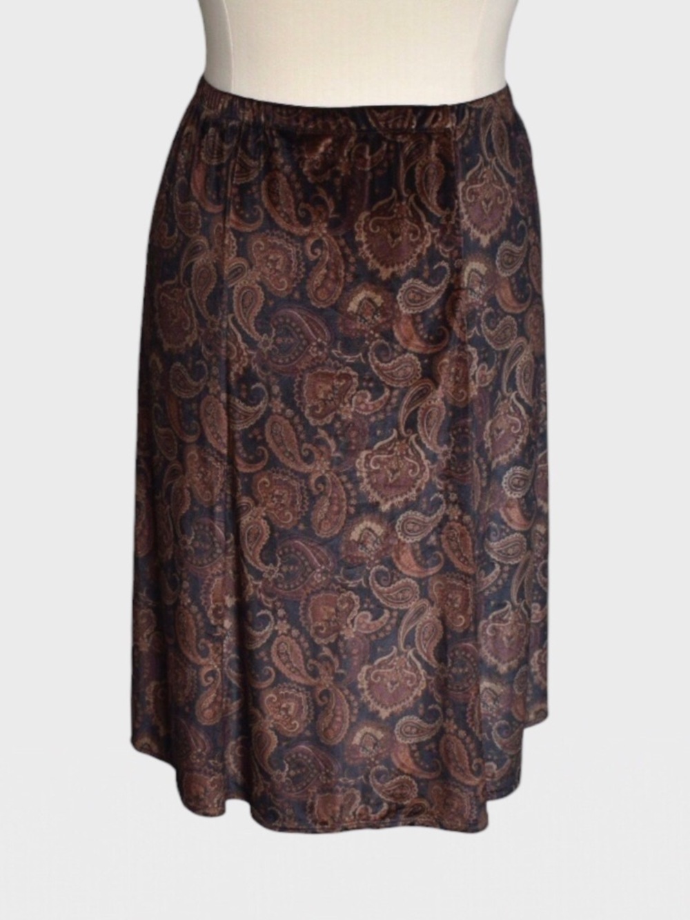 Susan Graver Velvet Paisley Print Midi Skirt